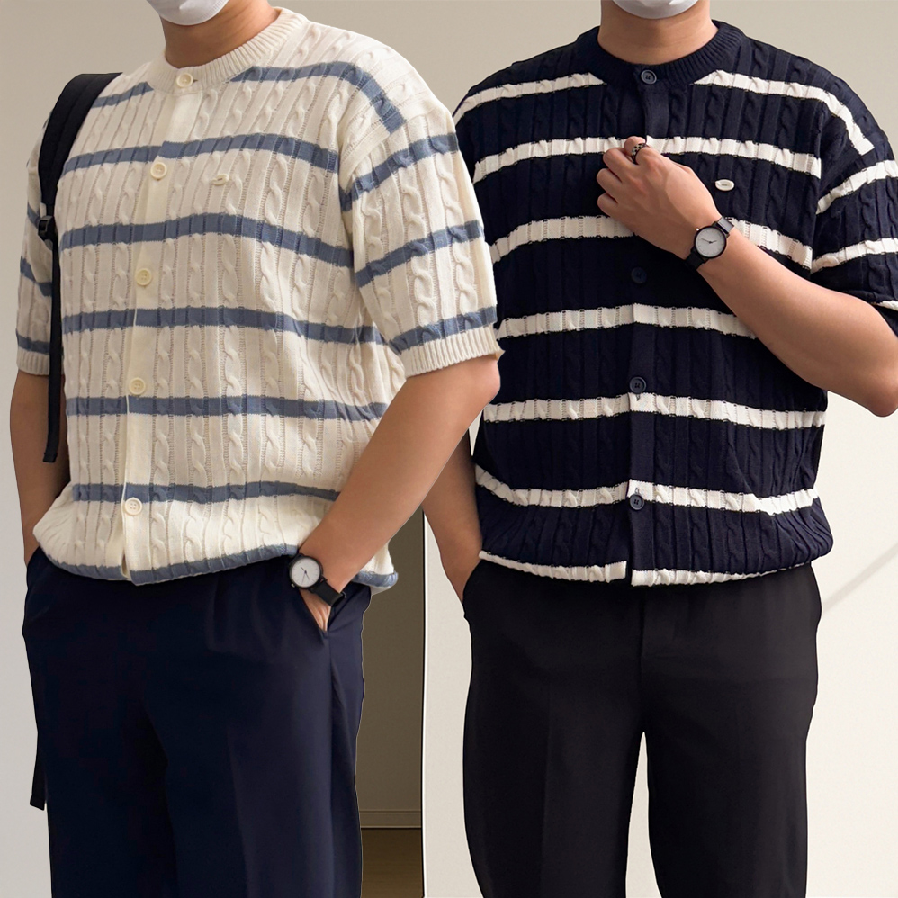 남자반팔가디건 남자여름가디건 - 상품 이미지