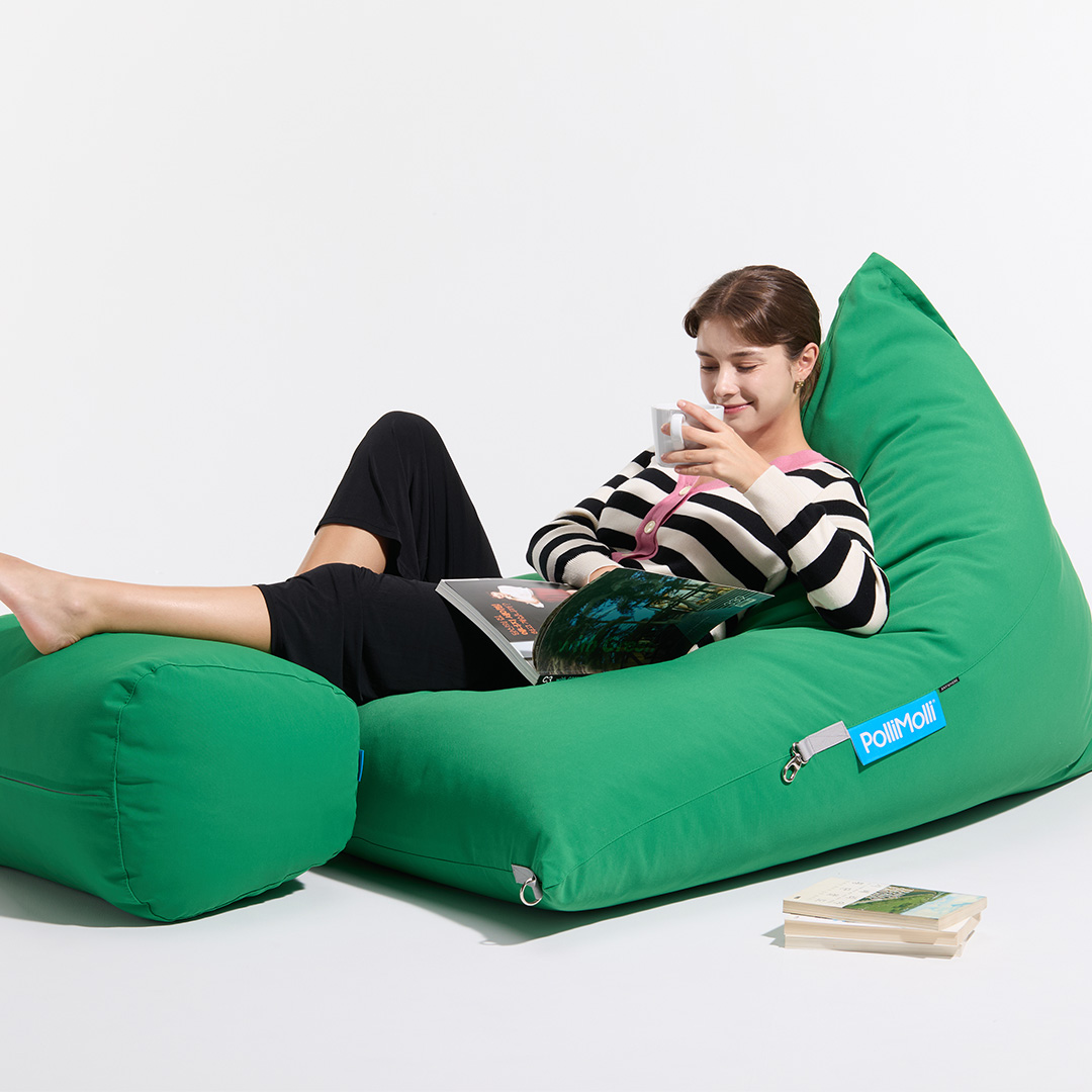 폴리몰리 701P 1인용 대형 빈백 소파 거실 야외 방수 시크 블랙 (메시속커버,선택안함)