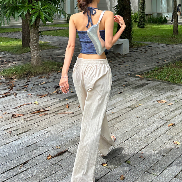 바스락 와이드 밴딩팬츠 - 상품 이미지