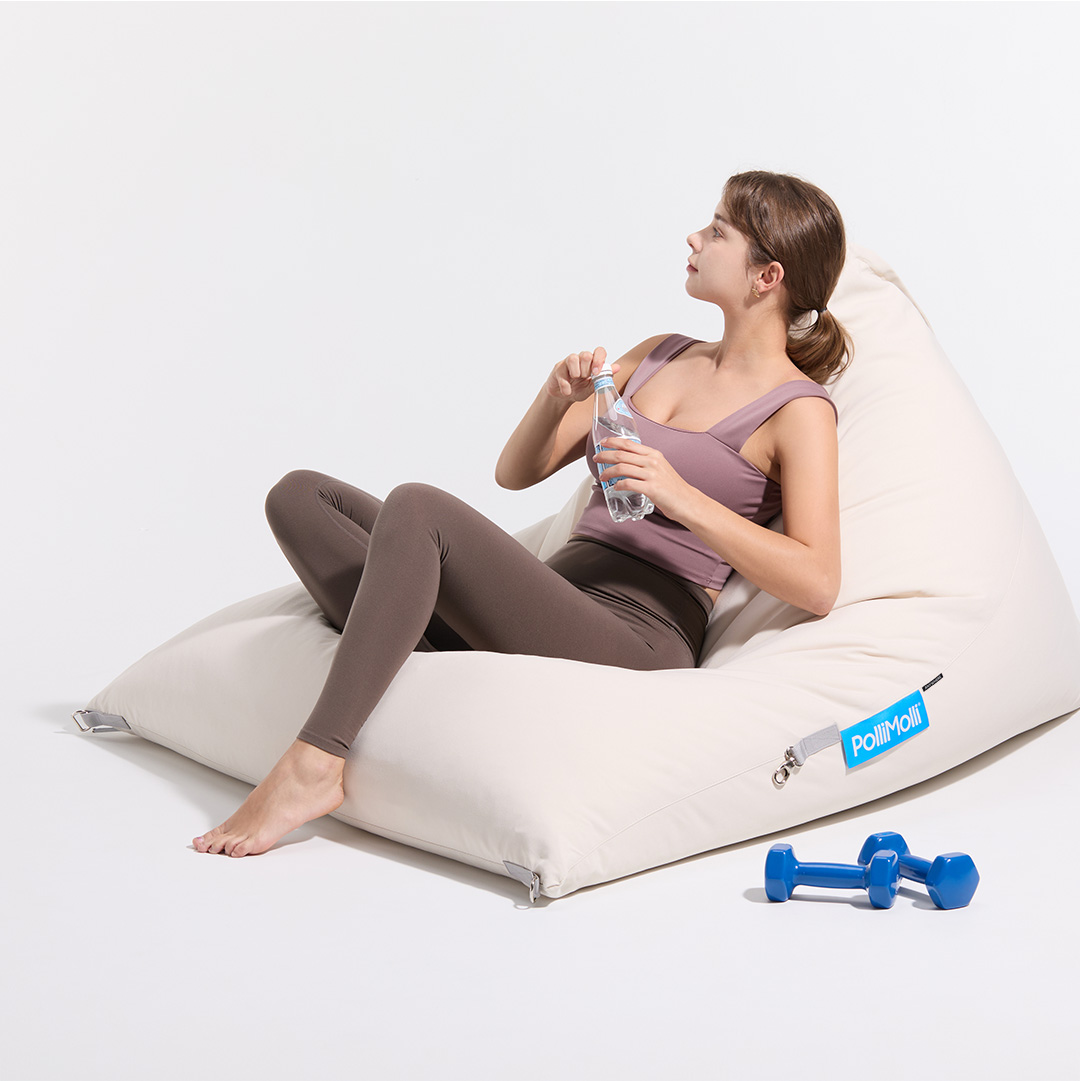 폴리몰리 701P 1인용 대형 빈백 소파 거실 야외 방수 시크 블랙 (메시속커버,선택안함)