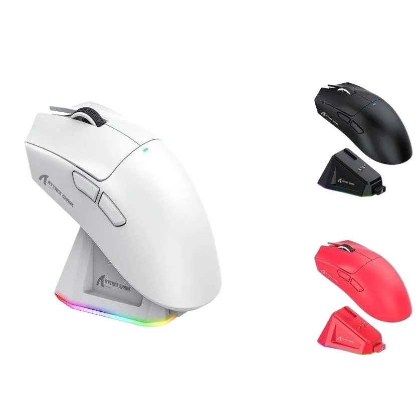 어택샤크 X11 PAW3311 무선블루투스마우스 2.4G 400IPS RGB PC 게이밍 블랙 - 상품 이미지