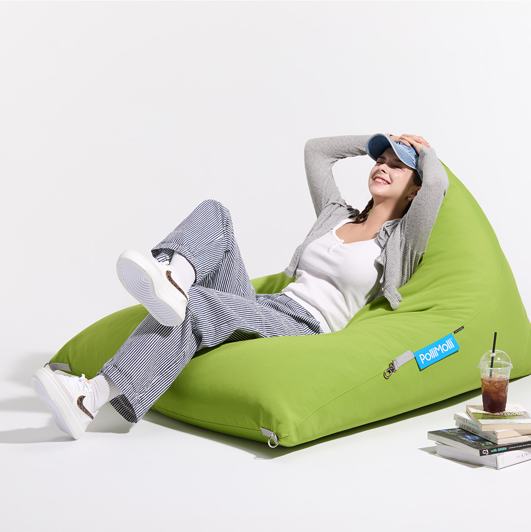 폴리몰리 빈백소파 1인용 대형 701P 실내외 겸용 좌식 쇼파 쿠션, 애플 그린 (메시속커버, 선택안함)
