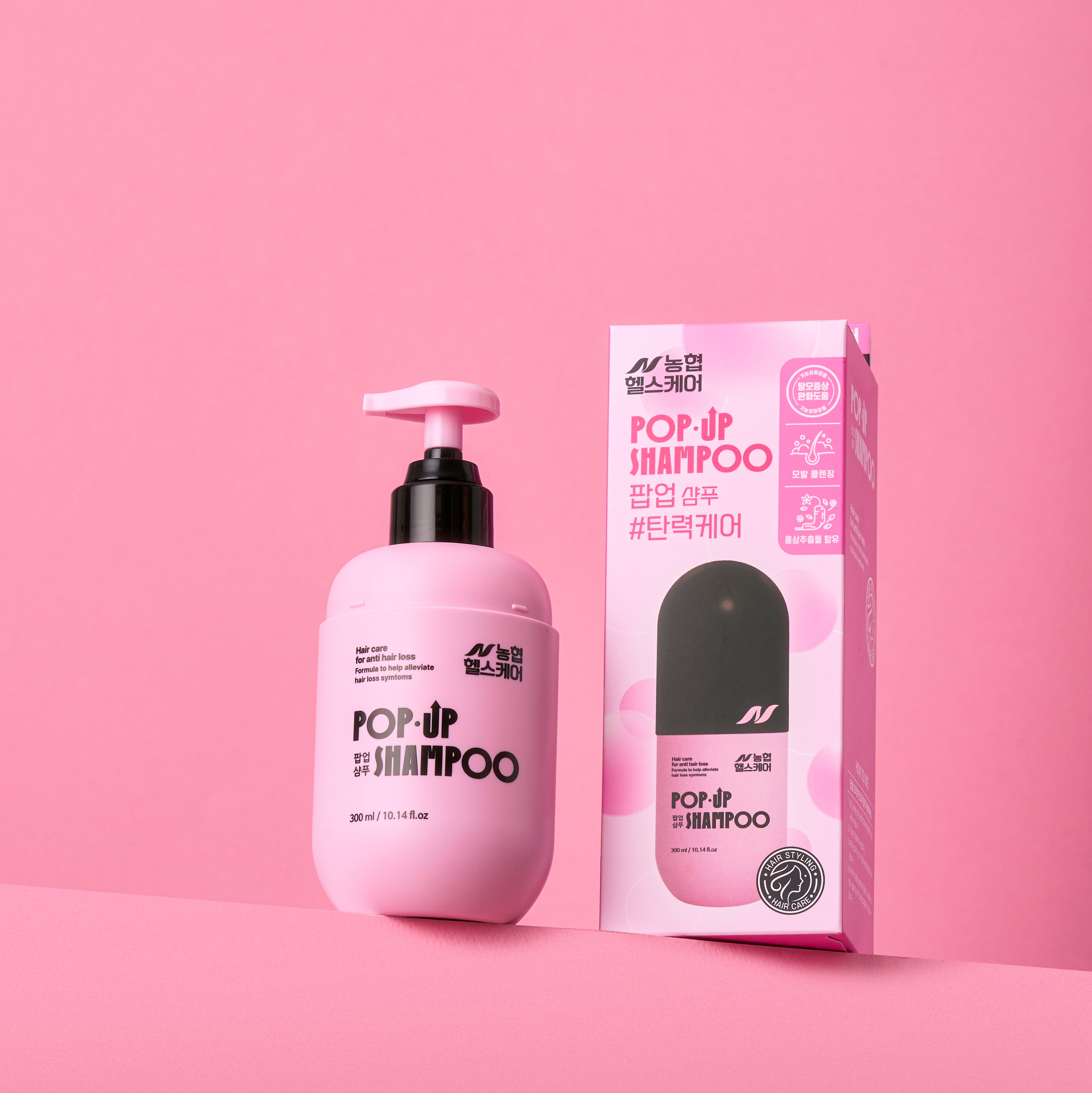농협헬스케어 팝업샴푸 정수리 앞머리 원형 M자 여성산후탈모 폴리페놀 볼륨 300ml, 1개 - 상세 이미지 5