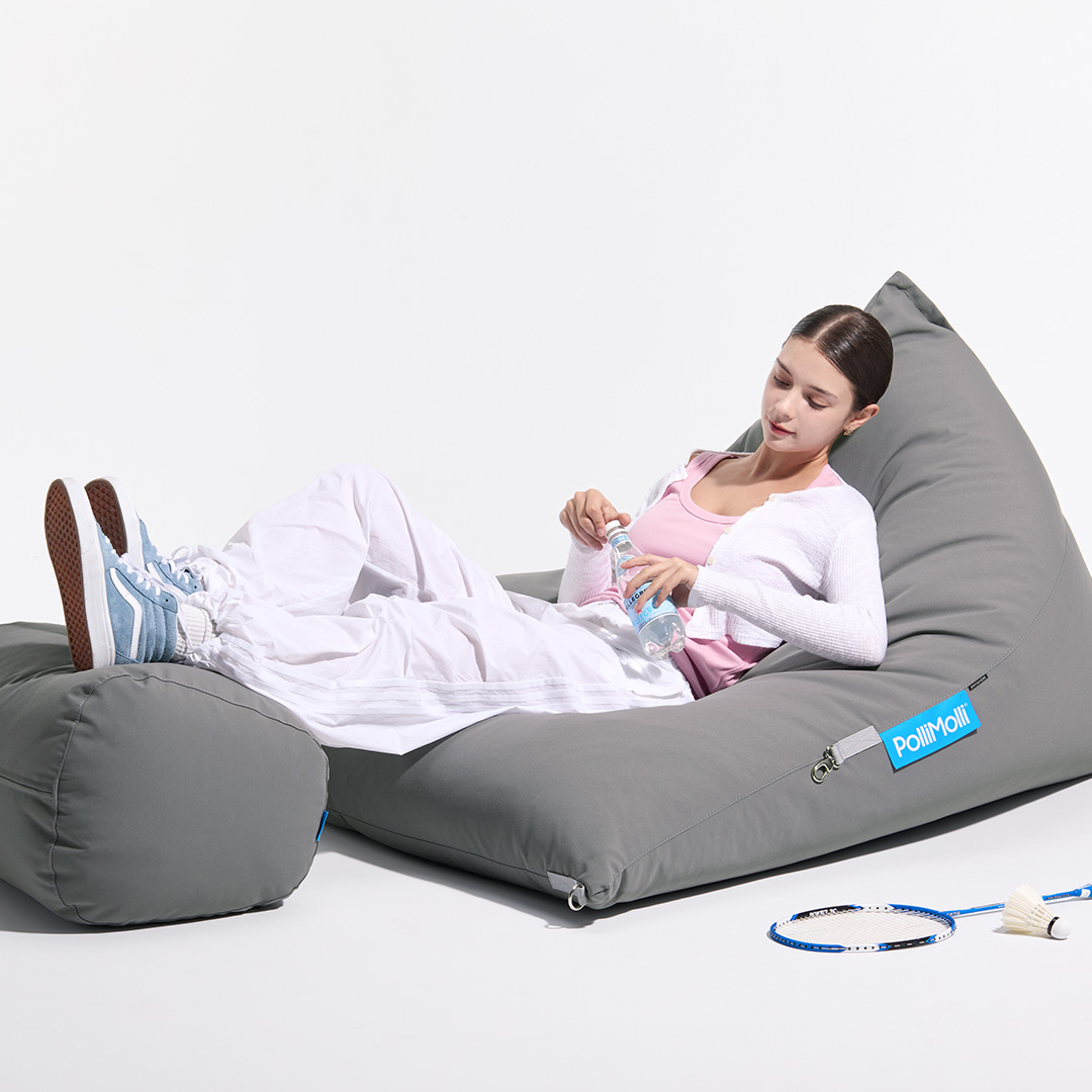 폴리몰리 701P 1인용 대형 빈백 소파 거실 야외 방수 시크 블랙 (메시속커버,선택안함)