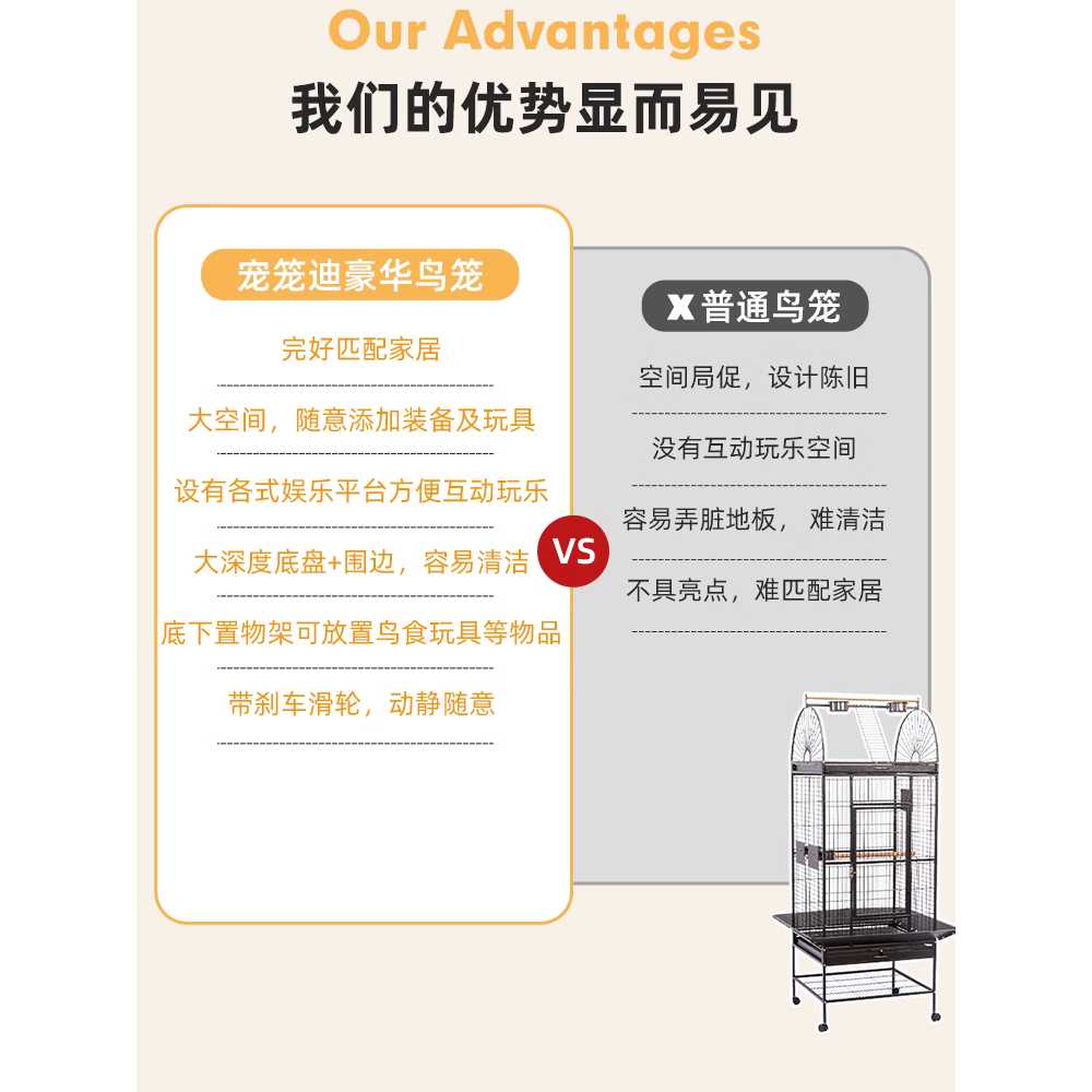 앵무새 대형 새장 새둥지 연철 날림장 앵보장 철장 a타입-중형 - 상세 이미지 3