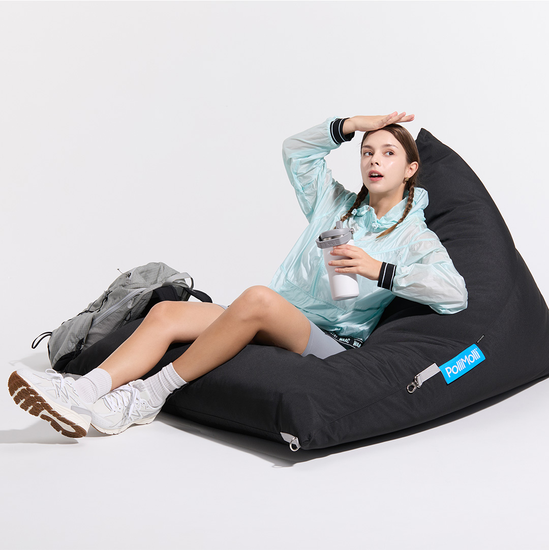 폴리몰리 빈백소파 1인용 대형 701P 실내외 겸용 좌식 쇼파 쿠션, 시크 블랙 (메시속커버, 선택안함)