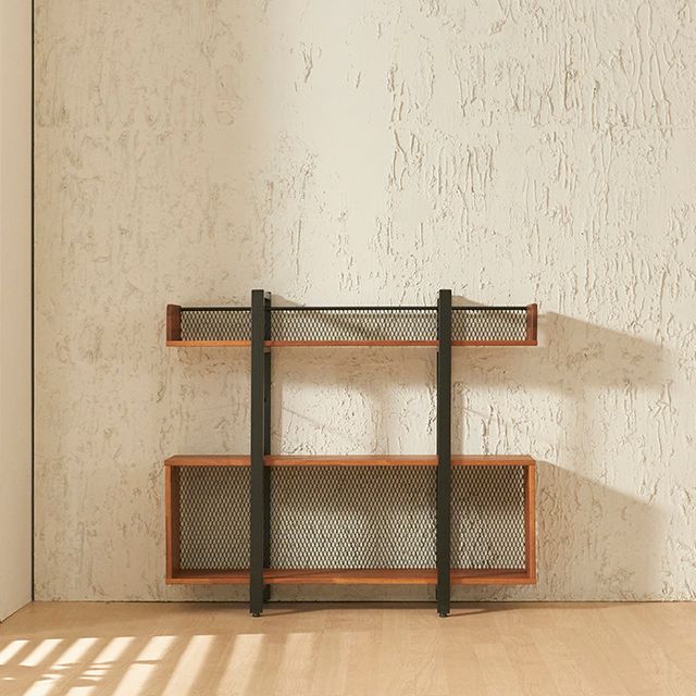 가구의서 CZ3350 멀바우 원목 3단 책장 1200 - 상품 이미지