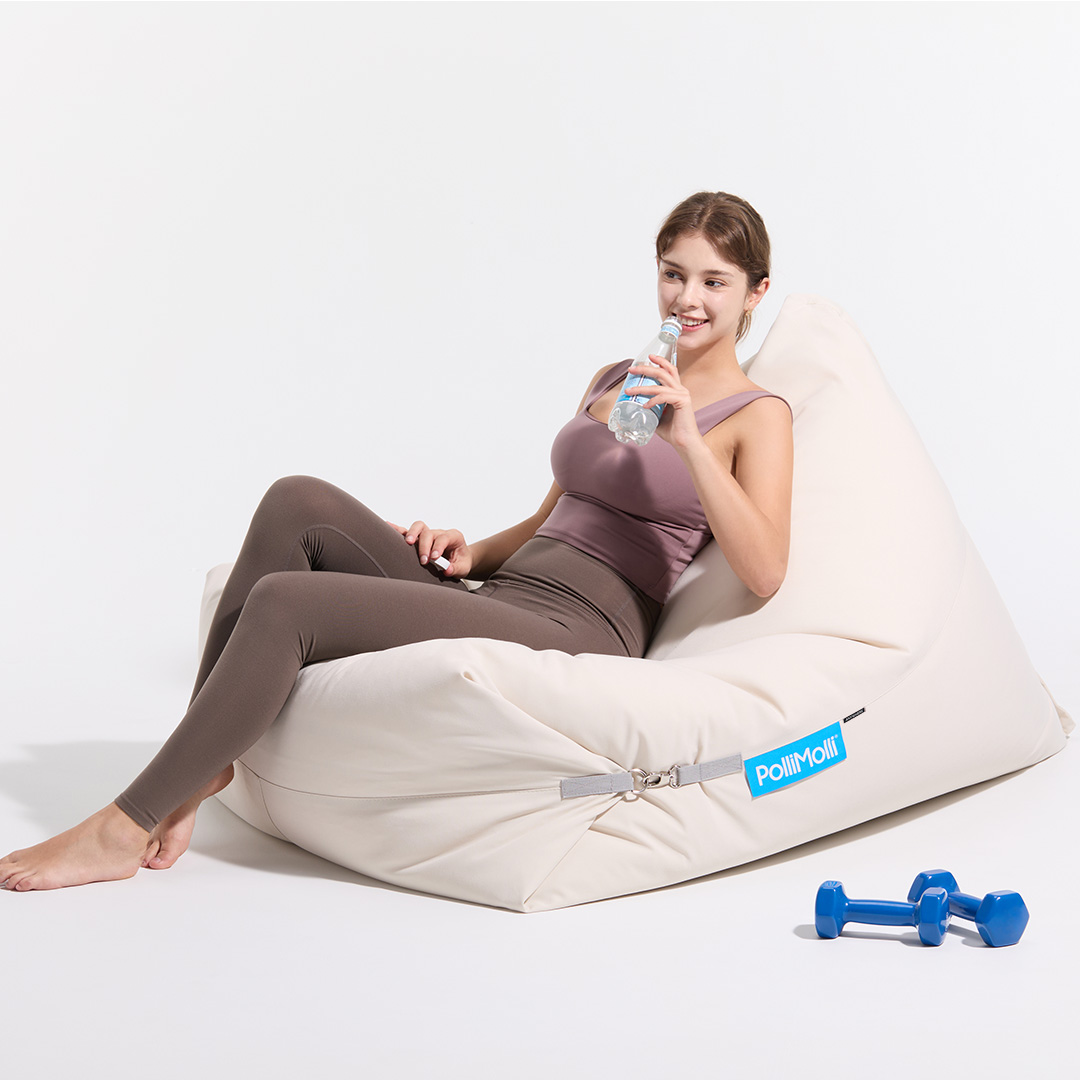 폴리몰리 빈백소파 1인용 대형 701P 실내외 겸용 좌식 쇼파 쿠션, 크림 베이지 (메시속커버, 선택안함)