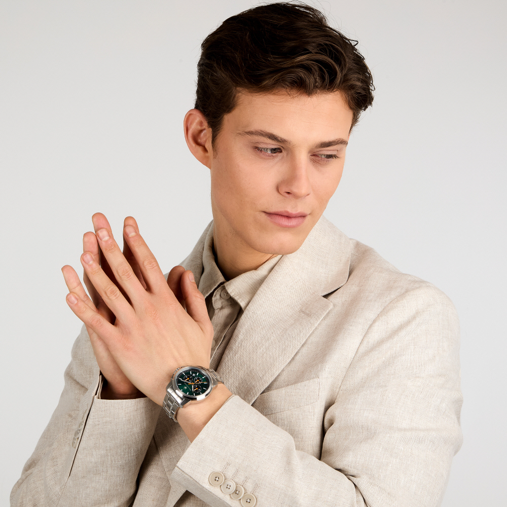 [Italian Design] 마세라티 남자 SUCCESSO 메탈 클래식 손목 패션 방수 야광시계 그린