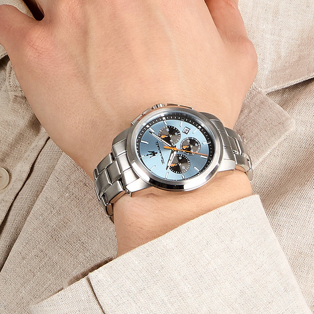 [Italian Design] 마세라티 남자 SUCCESSO 메탈 클래식 손목 패션 방수 야광시계 블루스카이