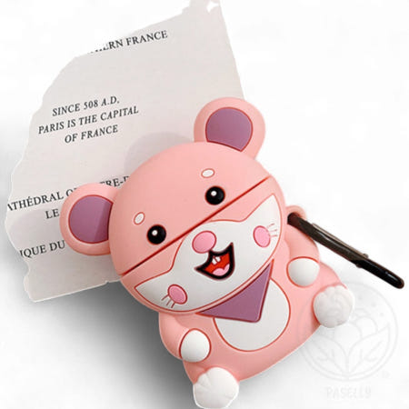 봄봄이네 협력사 파샐리 깜찍한디자인이어폰케이스 아기자기이어폰액세서리 실리콘 핑크