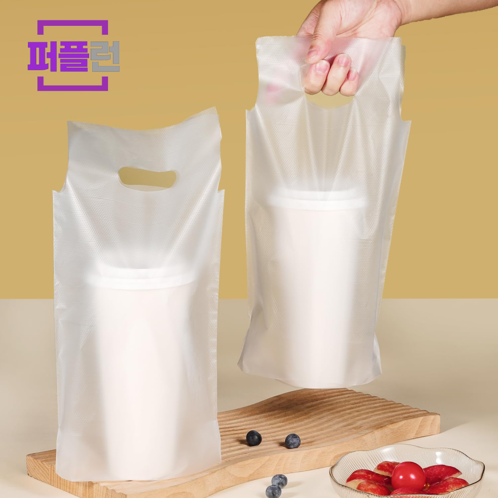 커피캐리어 1구 200매 커피 음료 포장 컵 캐리어 비닐 배달 테이크아웃 - 상세 이미지 5