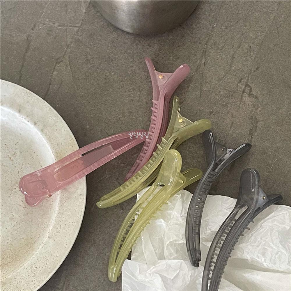 투명 앞머리 헤어핀 헤어고정핀 옆머리삔 미용실 집게핀 - 상세 이미지 4