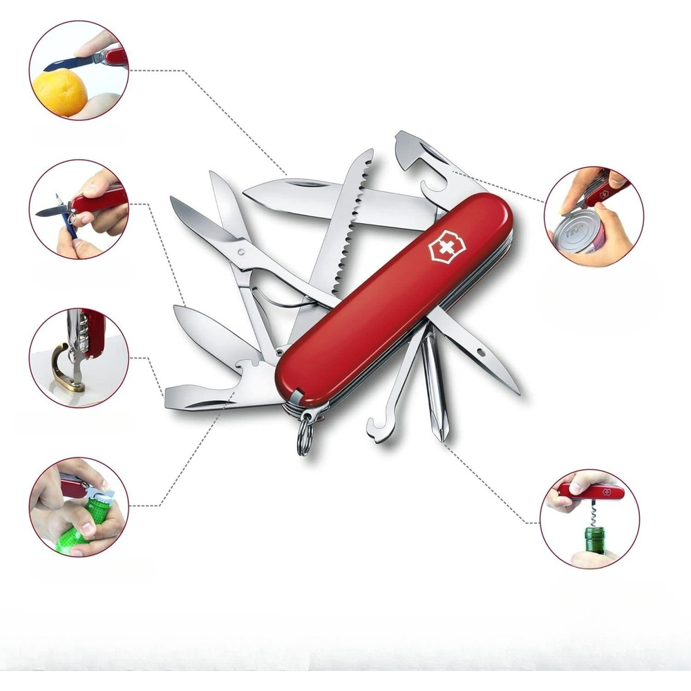 Victorinox 멀티툴 군용 나이프 레드 15 기능 맥가이버 캠핑용품 병따개 다용도칼 - 상세 이미지 4