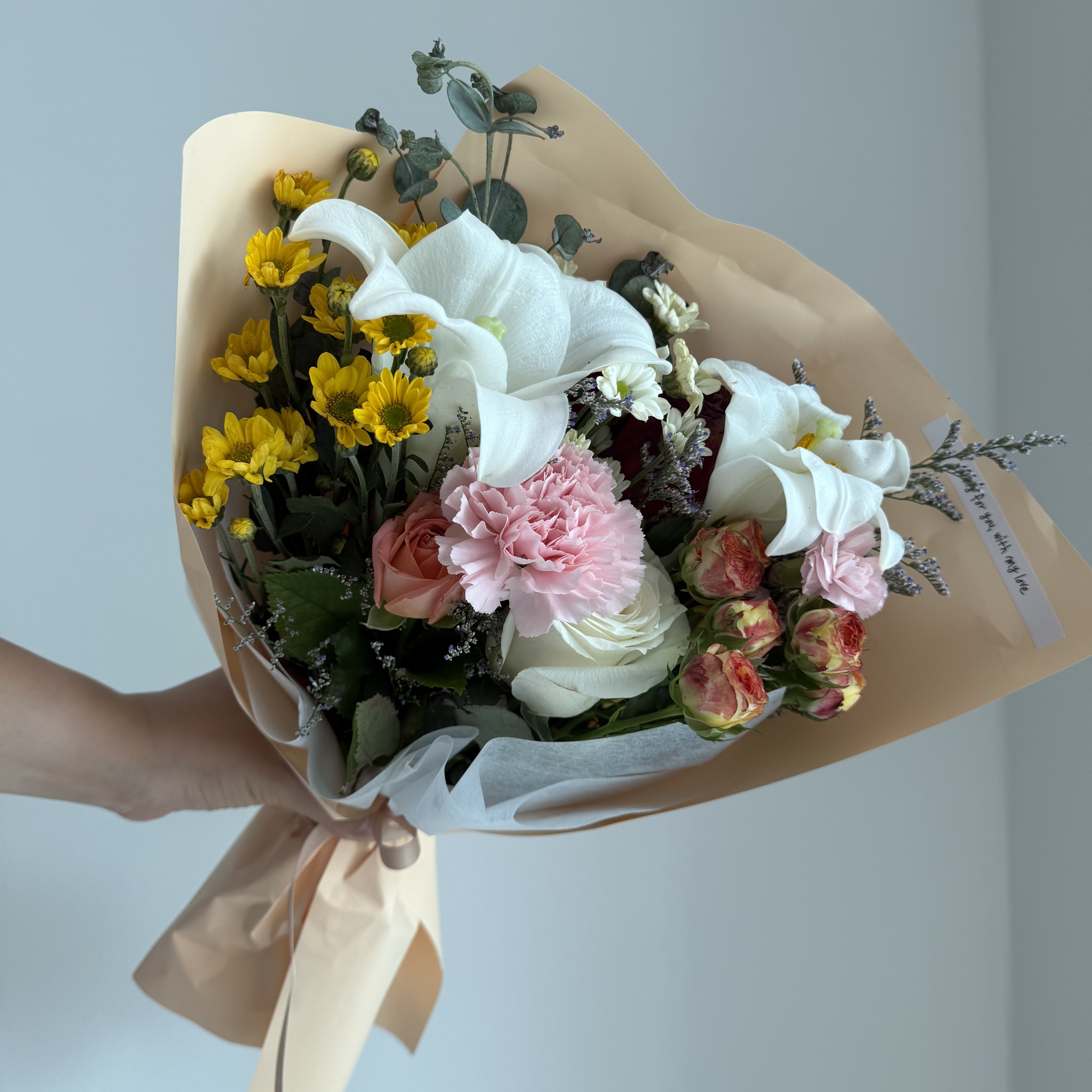 플로웍스 계절 랜덤 꽃다발 상견례 축하 프로포즈 아내 꽃다발 싼곳 생화 택배 - 상세 이미지 3