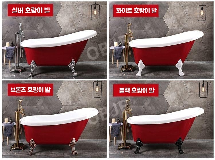 오브제 고급 아크릴 욕조 레드 더블 레이어 단열 독립형 1.2m 1.3m - 상세 이미지 4