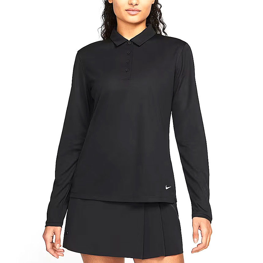 [오늘출발] 나이키 골프 드라이핏 빅토리 여성 롱슬리브 폴로 티셔츠 블랙, M - 상세 이미지 2