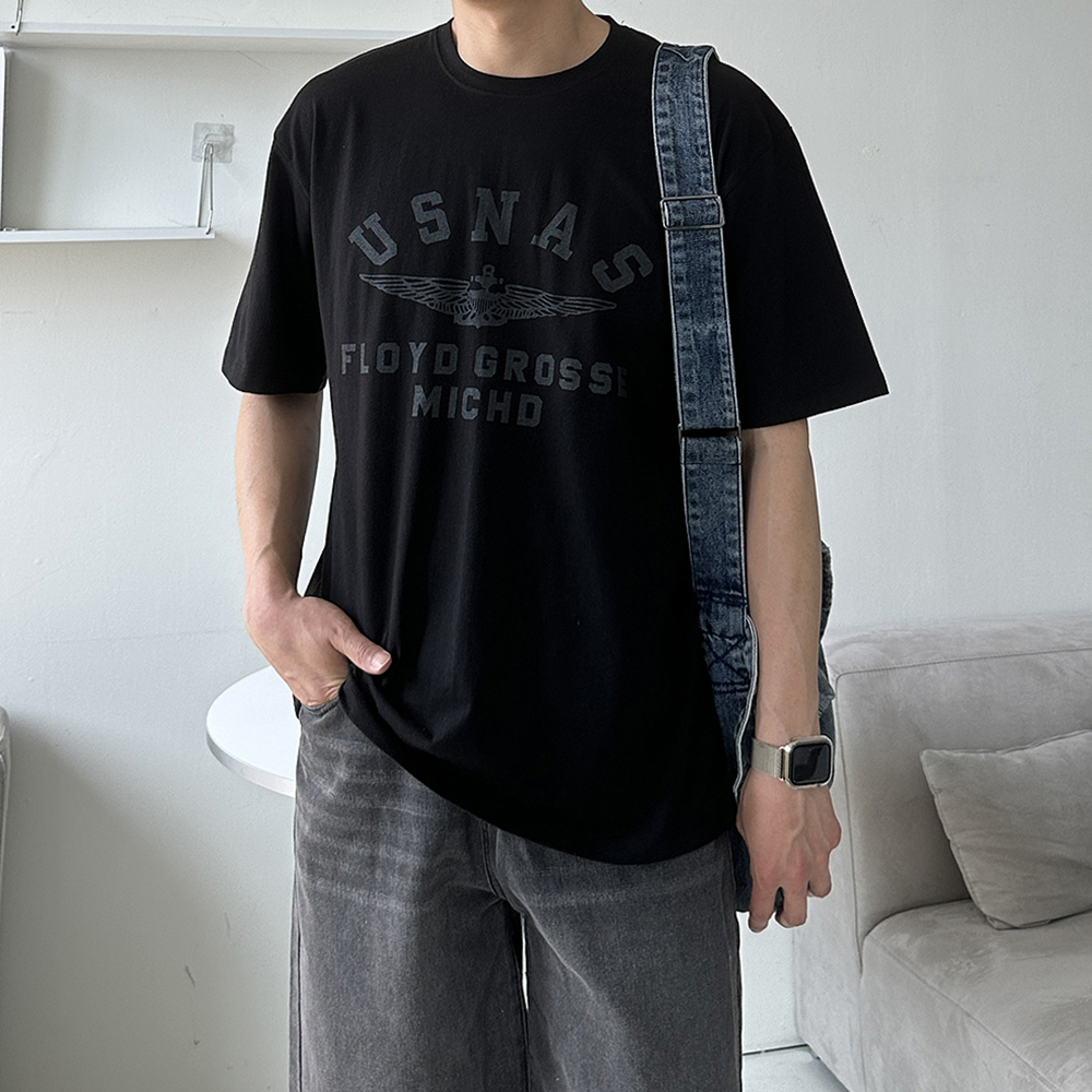 남자 반팔티 여름 피그먼트 쿨 티셔츠 남자 오버핏 반팔 - 상품 이미지