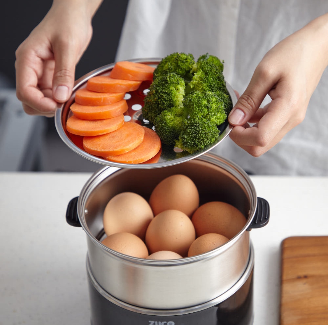 올스텐 2단 계란찜기 공구 이미지