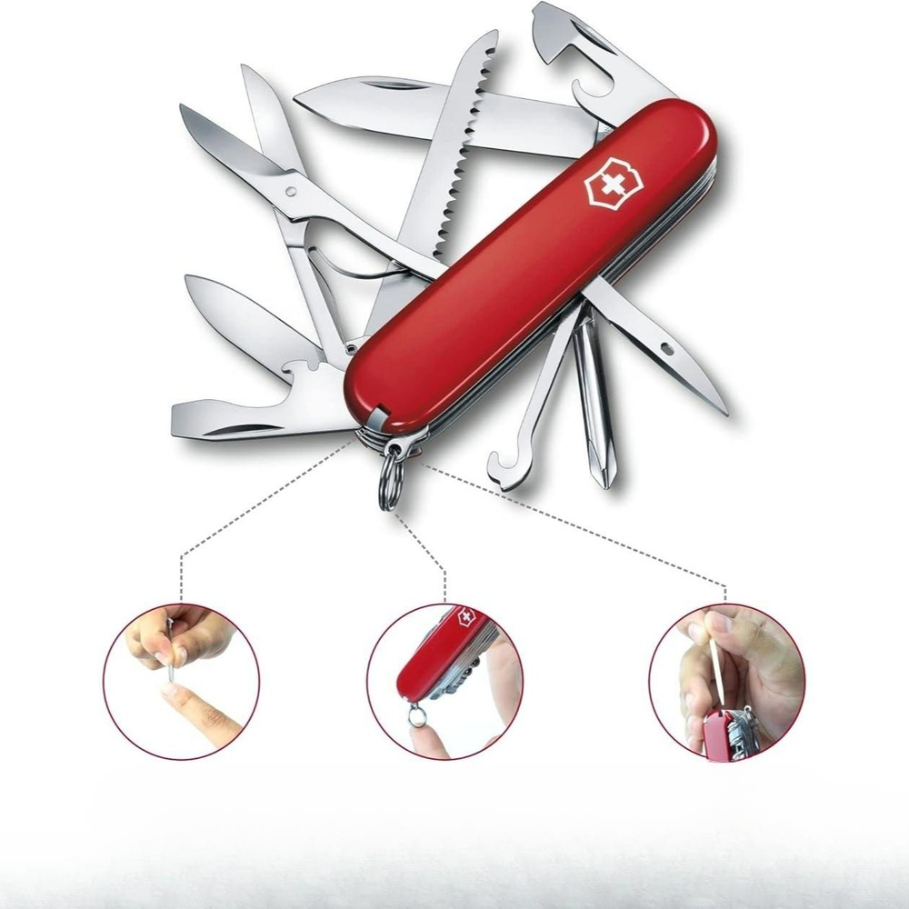 Victorinox 멀티툴 군용 나이프 레드 15 기능 맥가이버 캠핑용품 병따개 다용도칼 이미지 6