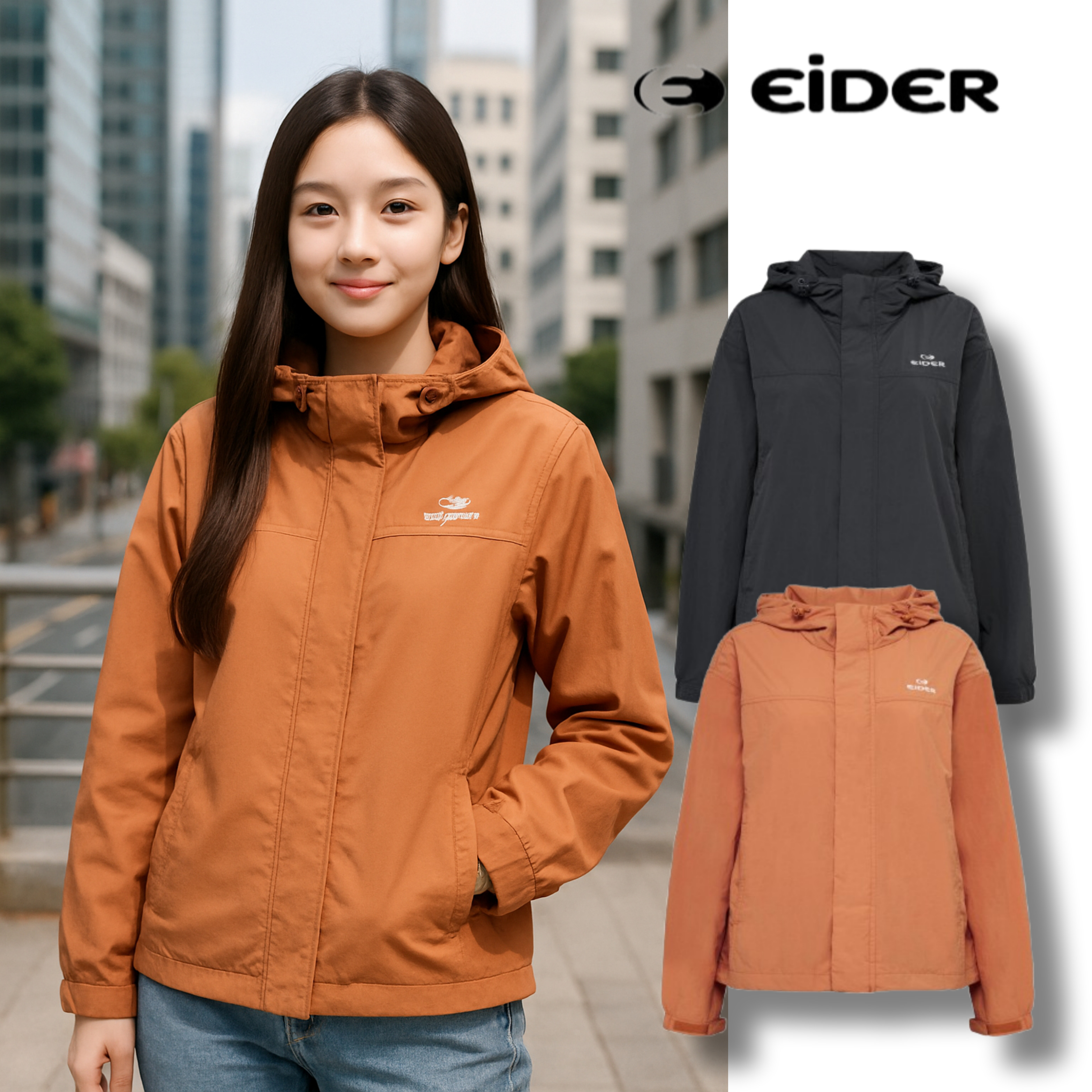 아이더 바람막이 여자 간절기 홑겹 후드자켓 운동복 평상복