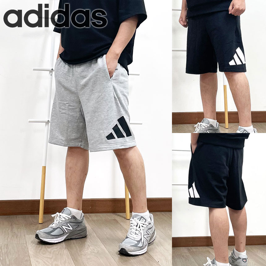 [오늘출발] 아디다스 라운드 플리스 트레이닝 와이드 버뮤다 팬츠 반바지 그레이(JE8957), L - 상품 이미지