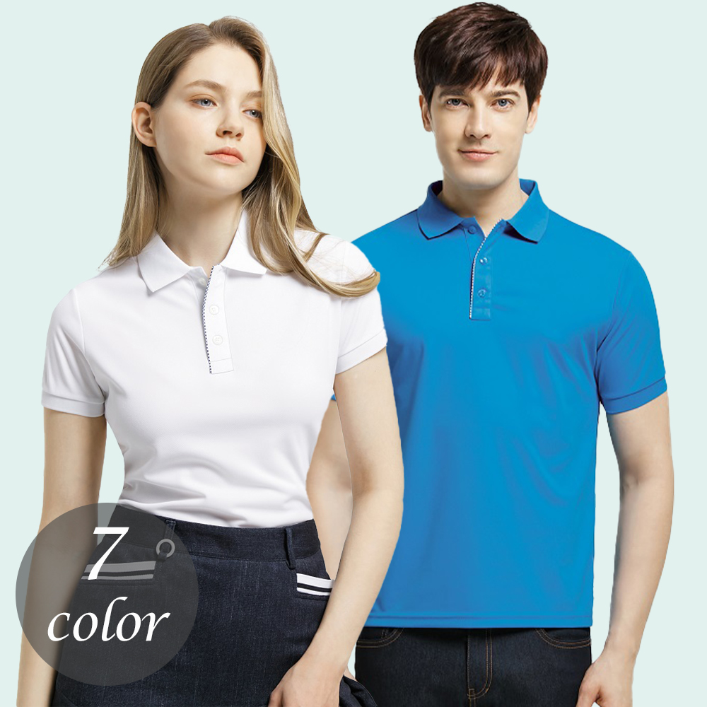 (7color)쿨론멀티연사체크배색 반팔티셔츠 식당 단체 음식점가게티 홀서빙복 - 상세 이미지 2