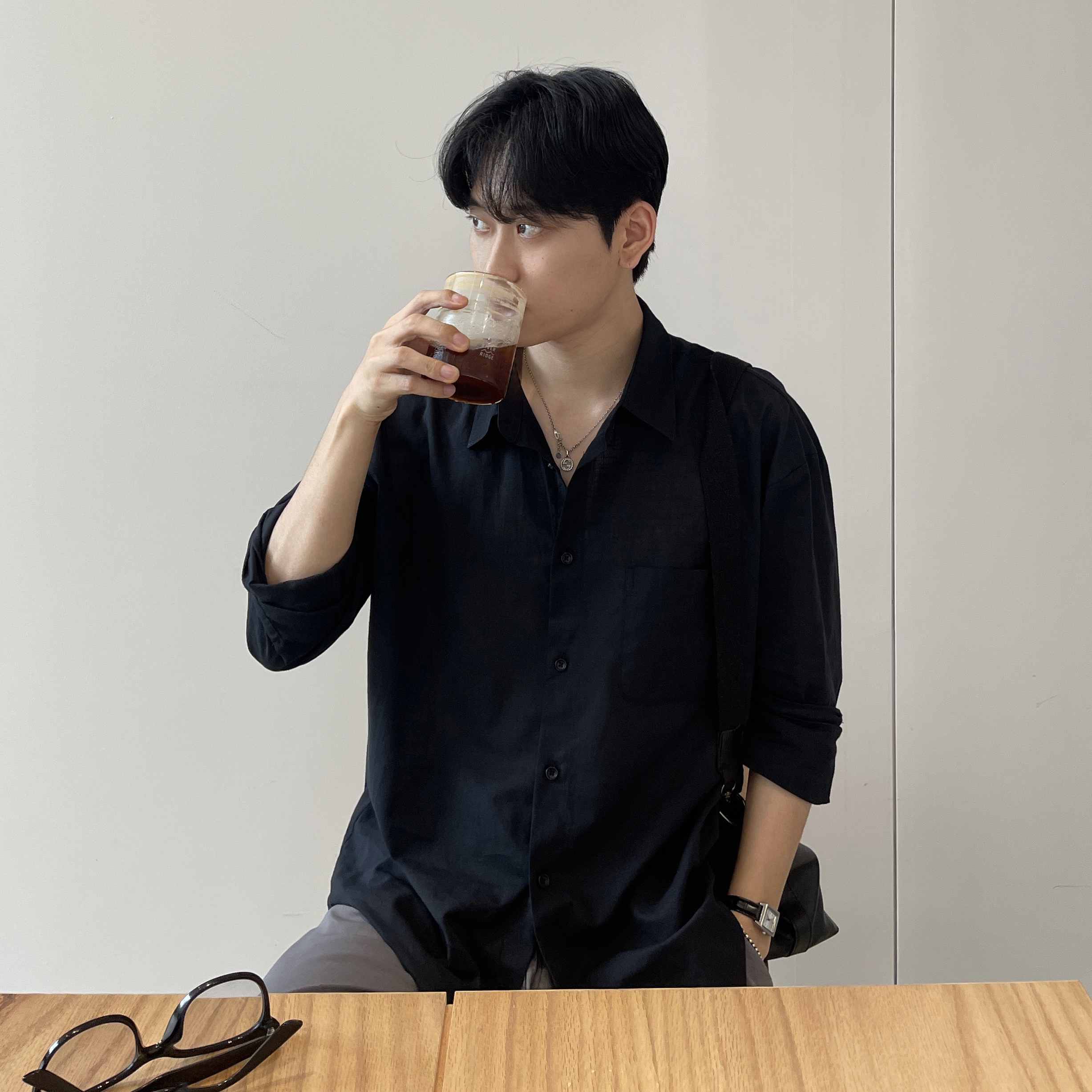 남자린넨셔츠 오버핏셔츠 남자여름셔츠 - 상품 이미지