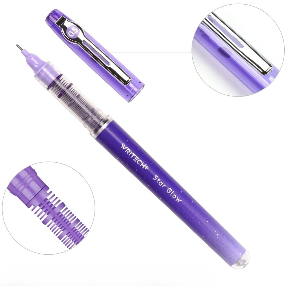 WRITECH 8색 롤러볼펜 0.5mm 극세사 볼펜 펜 문구 필기구 사무용품 필기도구 8개입 볼펜 - 상세 이미지 4