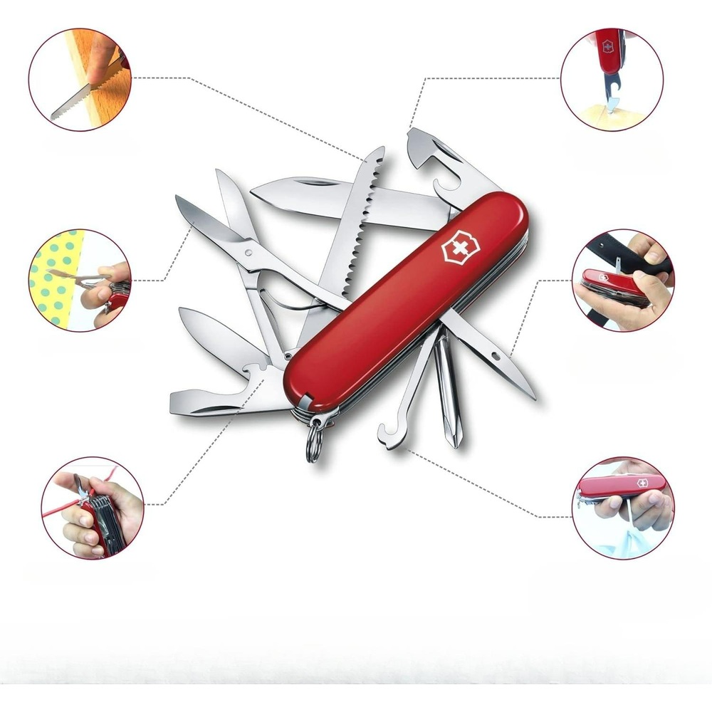 Victorinox 멀티툴 군용 나이프 레드 15 기능 맥가이버 캠핑용품 병따개 다용도칼 - 상세 이미지 5