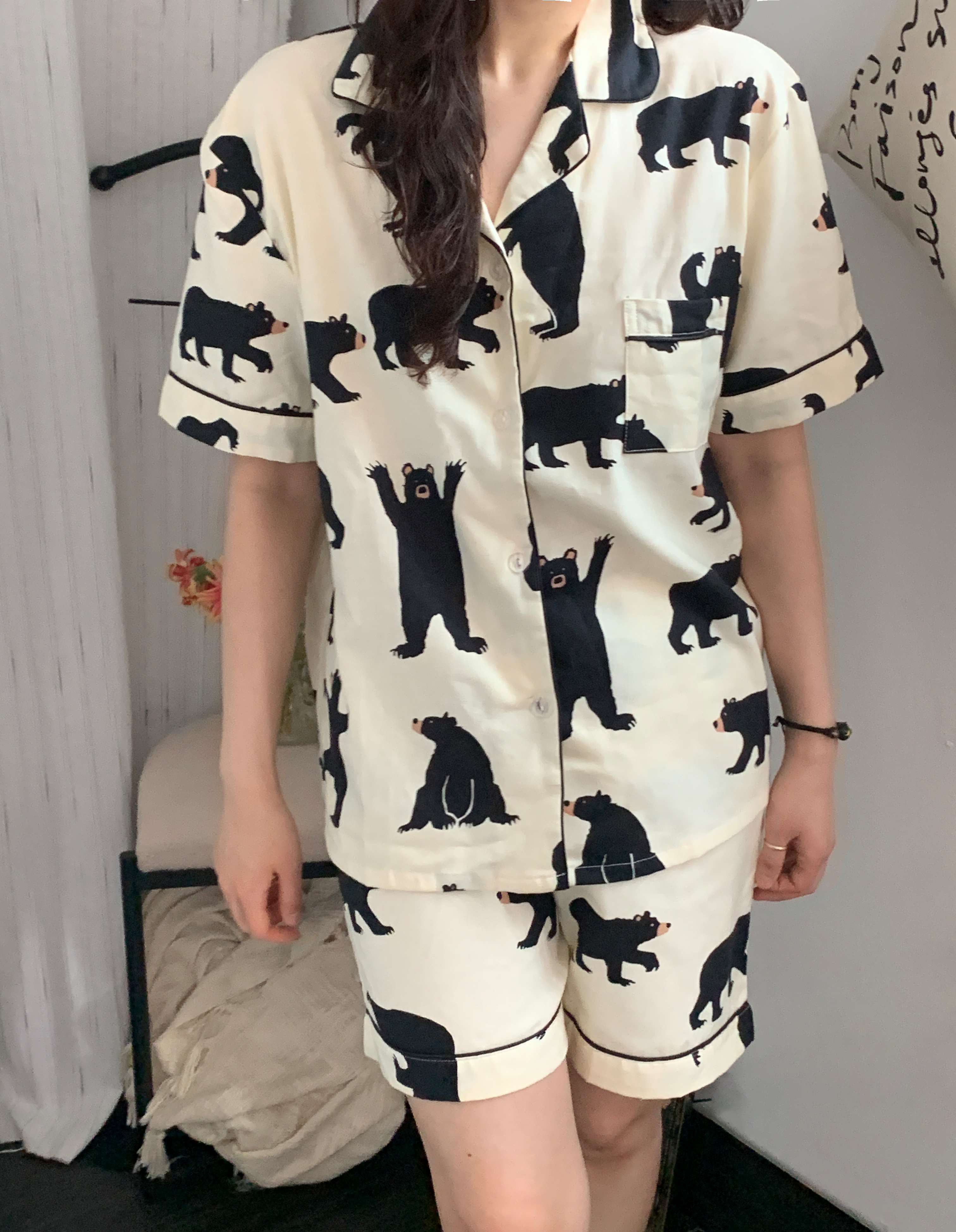 빅사이즈잠옷 커플 임산부잠옷 2XL 3XL 댄싱베어 남성 긴팔파자마 이미지 7