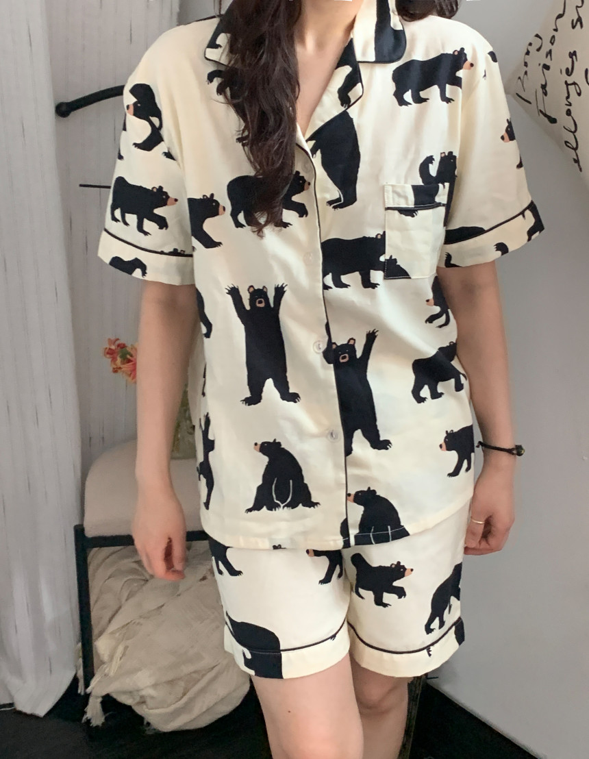 빅사이즈잠옷 커플 임산부잠옷 2XL 3XL 댄싱베어 남성 긴팔파자마