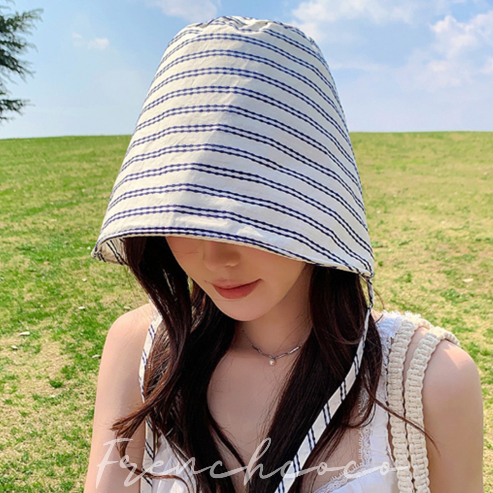 프렌치코코 스트라이프 보넷 햇 벙거지 여름모자 - 상품 이미지