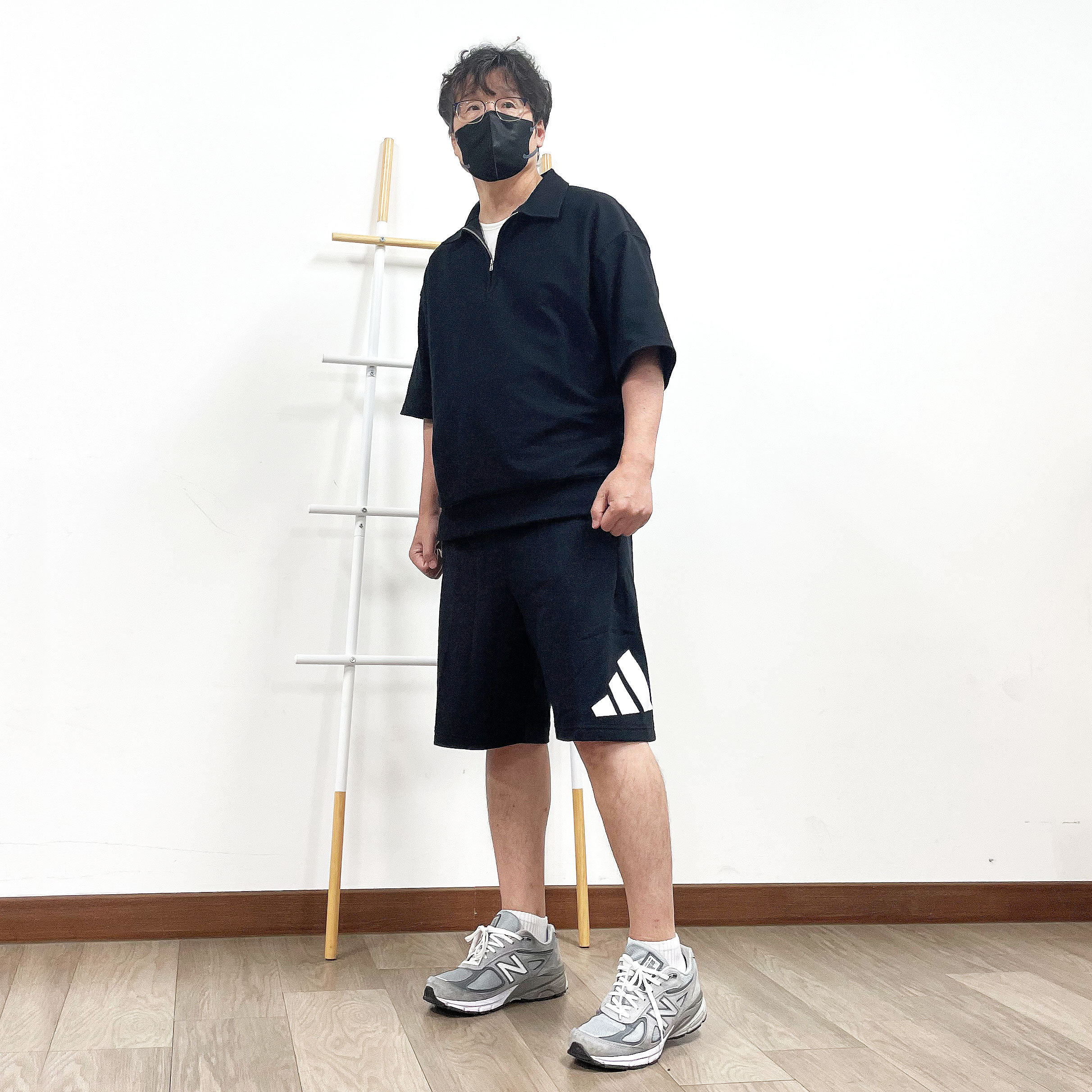 [오늘출발] 아디다스 라운드 플리스 트레이닝 와이드 버뮤다 팬츠 반바지 블랙(JE8956), S - 상세 이미지 2