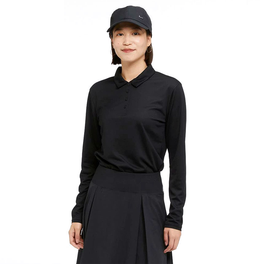 [오늘출발] 나이키 골프 드라이핏 빅토리 여성 롱슬리브 폴로 티셔츠 블랙, M - 상세 이미지 5