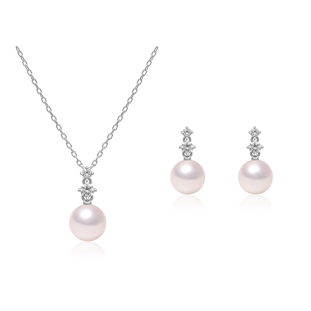 로렌 14K 18K 아코야 해수 드롭 진주 목걸이 귀걸이 진주세트 AAA+