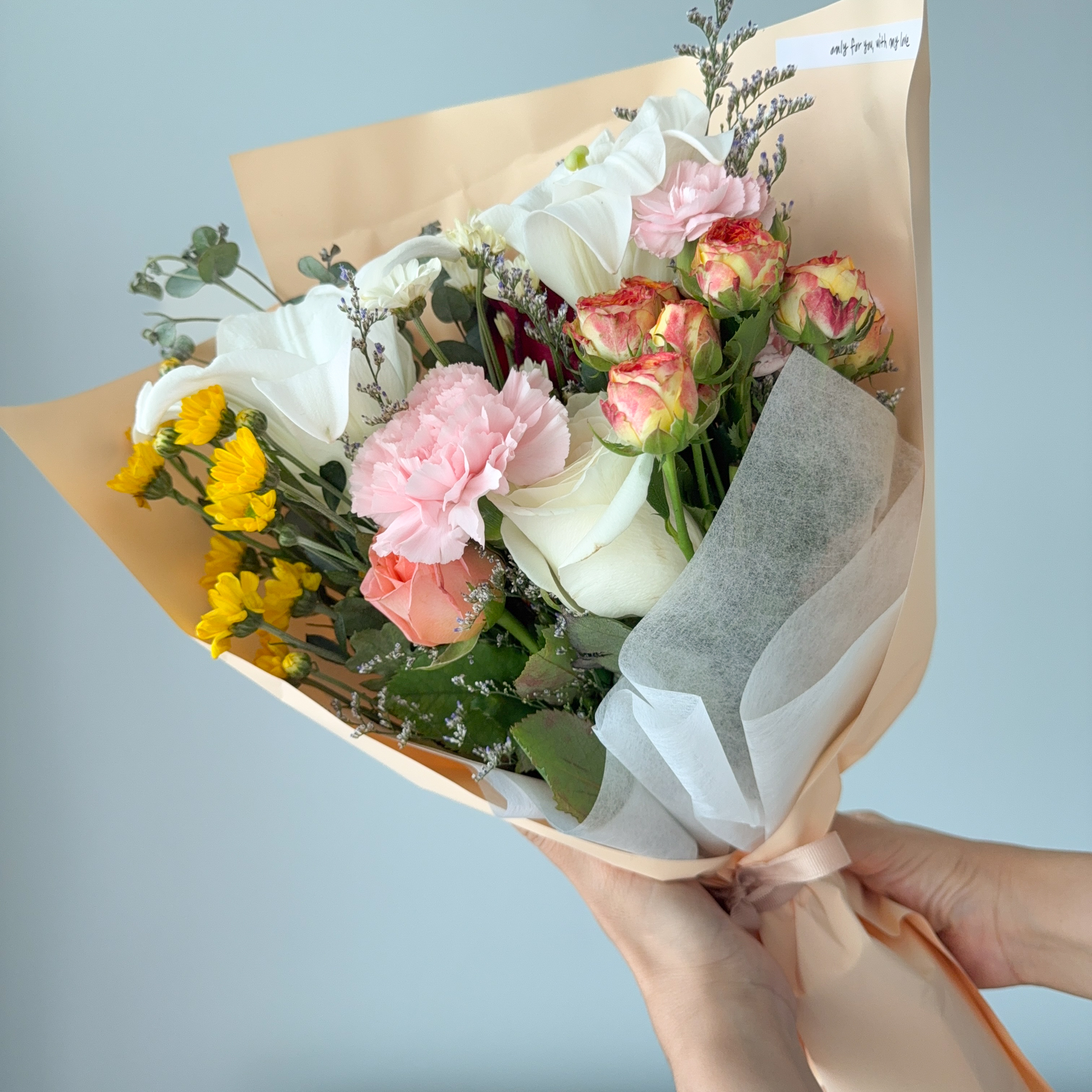 플로웍스 계절 랜덤 꽃다발 상견례 축하 프로포즈 아내 꽃다발 싼곳 생화 택배 - 상세 이미지 2