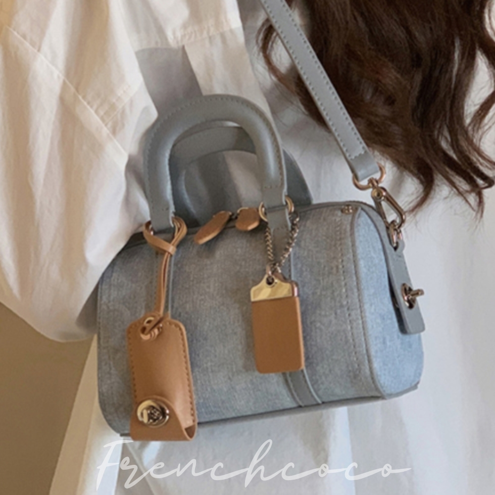 프렌치코코 데님 보스턴백 크로스백 청가방