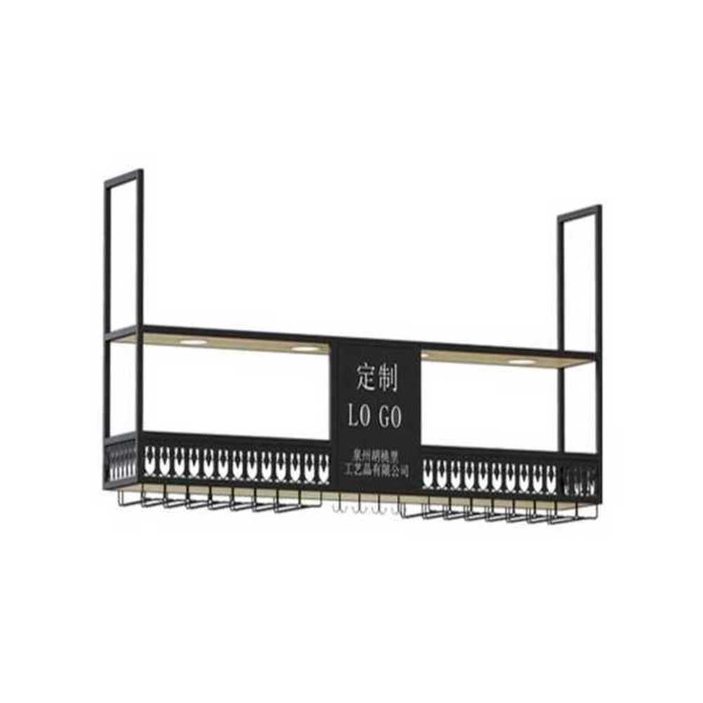 와인잔 걸이 선반 천장형 고정식 업소용 진열대 설치 150x30x80cm(조명 포함) - 상품 이미지