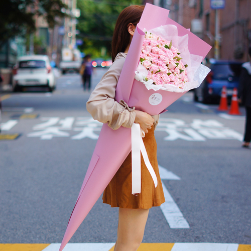 꽃다발 생화 대형 장미100송이 자이언트 대왕 생일 축하꽃 프로포즈 이미지 2