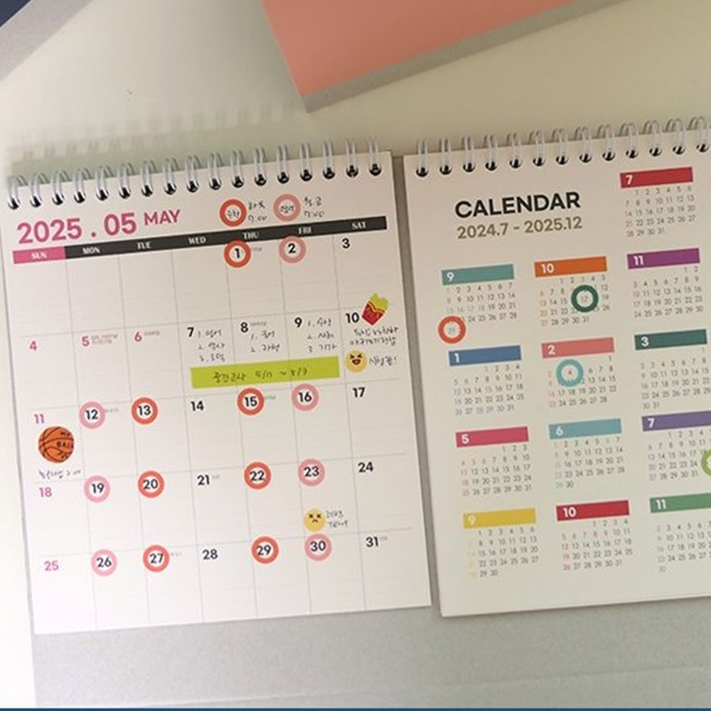 듀얼 2026 년 탁상달력 25년 7월부터 26년 책상달력 18개월 캘린더 - 상세 이미지 4