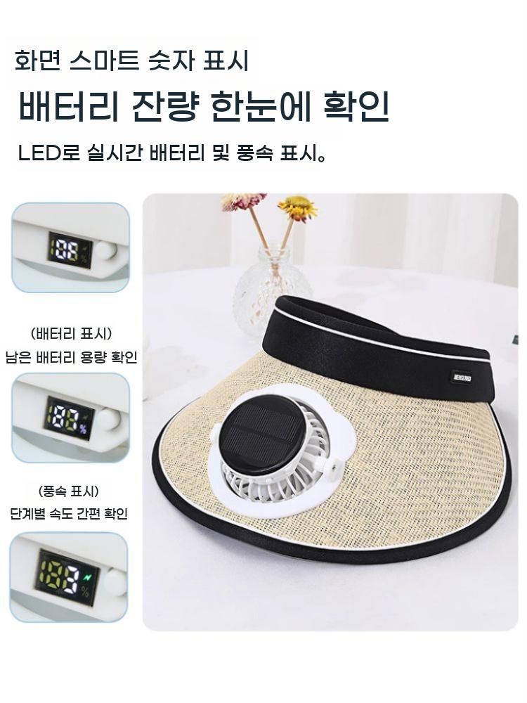 선풍기모자 등산 캠핑 자외선 팬모자 농사 메쉬 - 상세 이미지 3