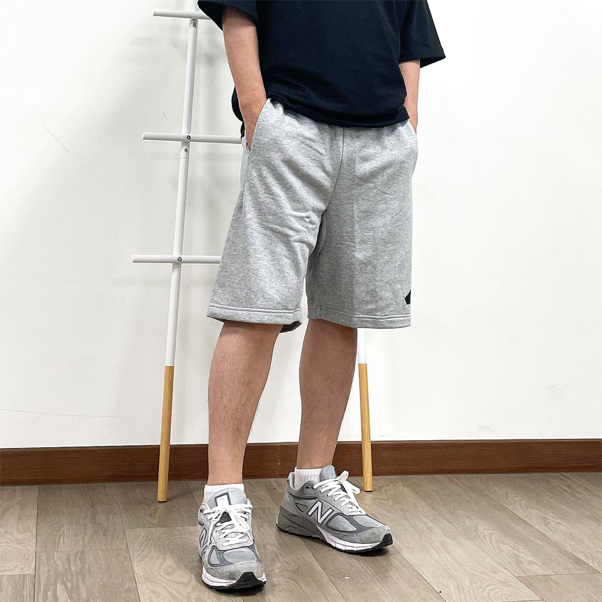 [오늘출발] 아디다스 라운드 플리스 트레이닝 와이드 버뮤다 팬츠 반바지 그레이(JE8957), XL - 상세 이미지 3