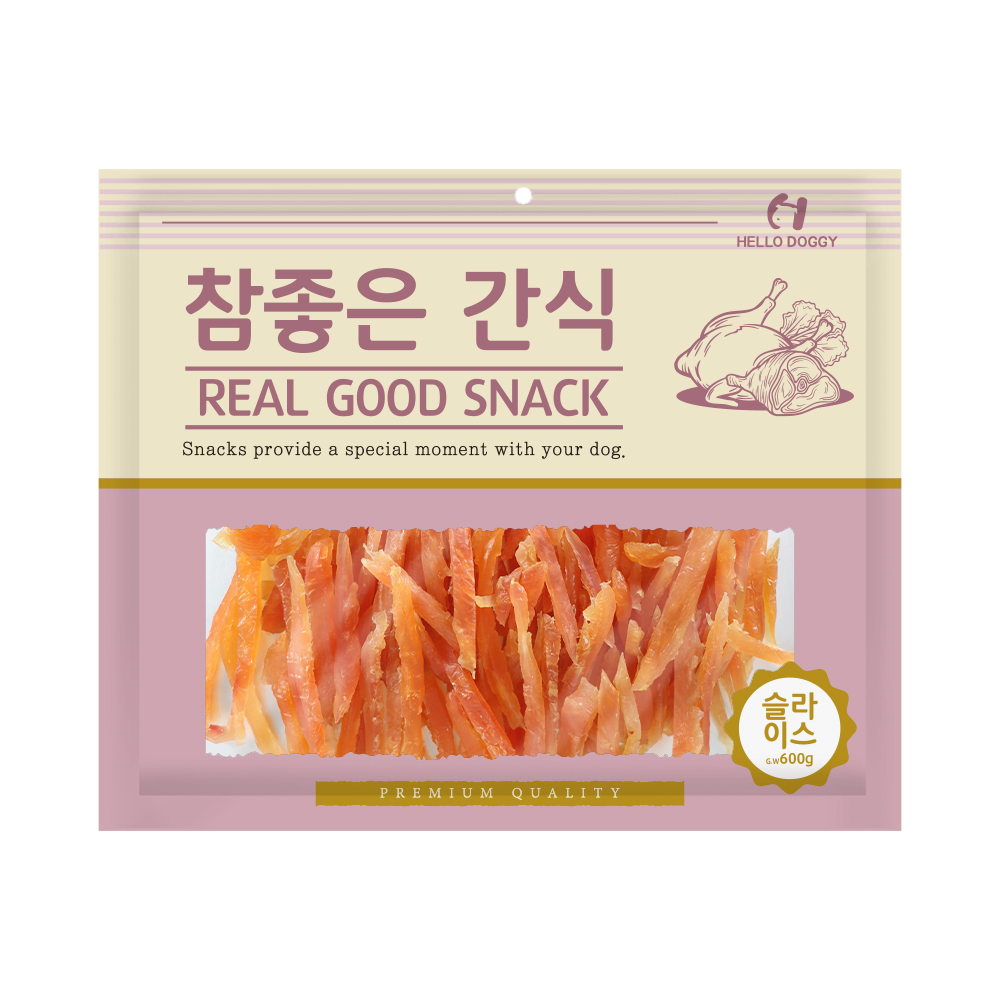 헬로도기 강아지대용량간식 건조 사사미 애견간식 슬라이스, 600g, 1개 - 메인 이미지