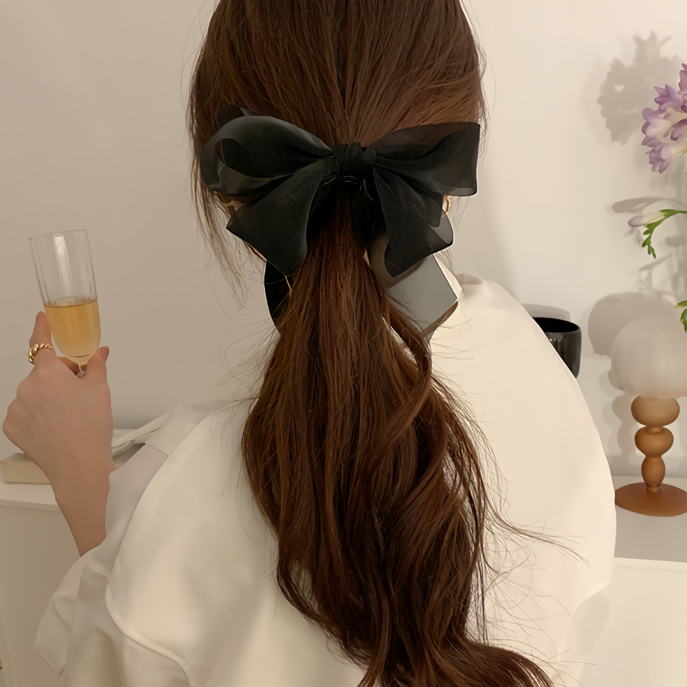 오와이앤 머리핀 오간자 리본 바나나핀 - 상세 이미지 3