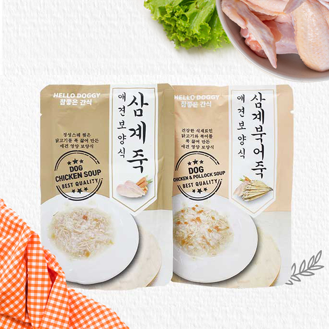 헬로도기 강아지죽 강아지스프 노령견 노견 습식 간식 삼계+북어죽, 80g, 1개 - 상세 이미지 4