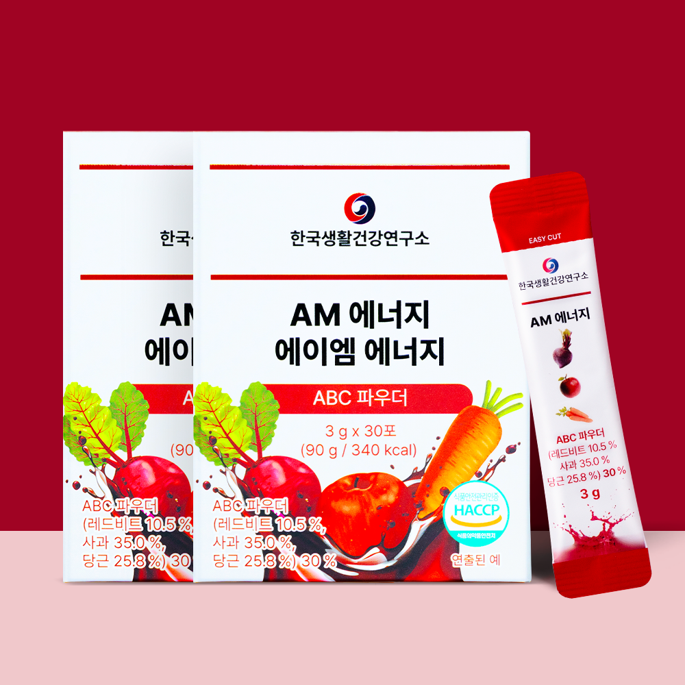 ABC쥬스 분말 AM에너지 멀티비타민 아침루틴 비타민 B·C 믹스베리맛 30포, 2개 - 상품 이미지