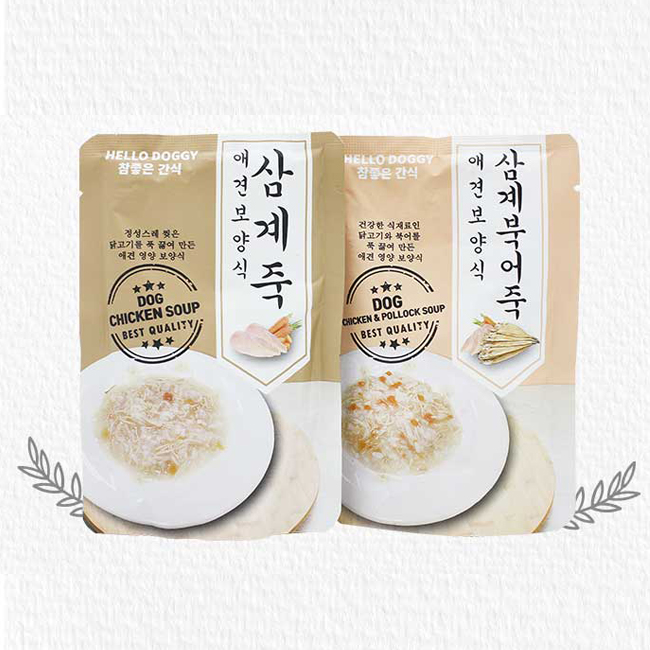 헬로도기 강아지죽 강아지스프 노령견 노견 습식 간식 삼계+북어죽, 80g, 1개 - 상세 이미지 3