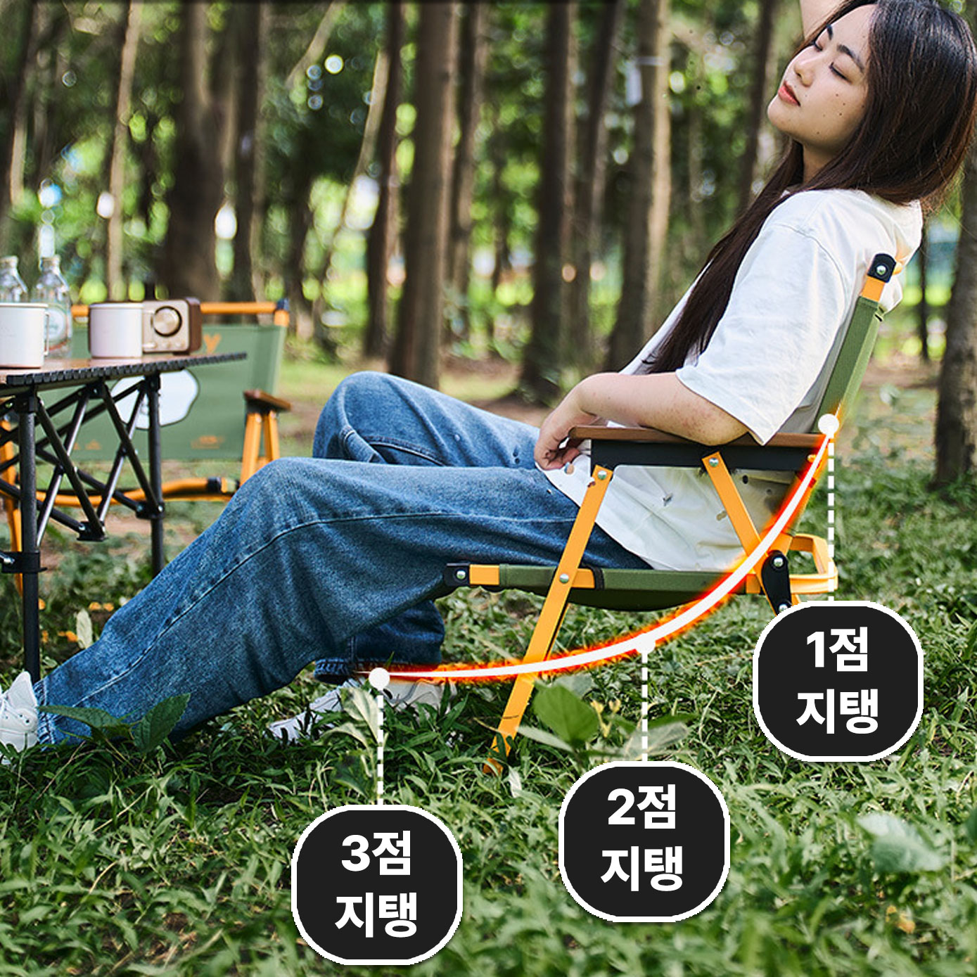 캠핑 의자 소형 릴렉스 접이식 미니 로우 체어 - 상세 이미지 4