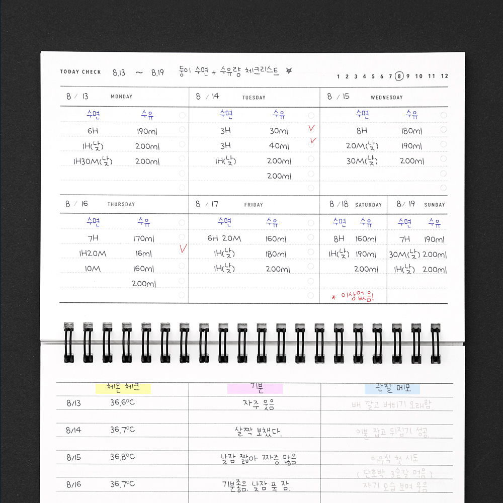 뮤니드 스프링 상철 하드커버 아젠다 위클리 스케줄러 - 상세 이미지 4